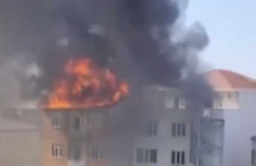 5 katlı binada korkutan yangın!