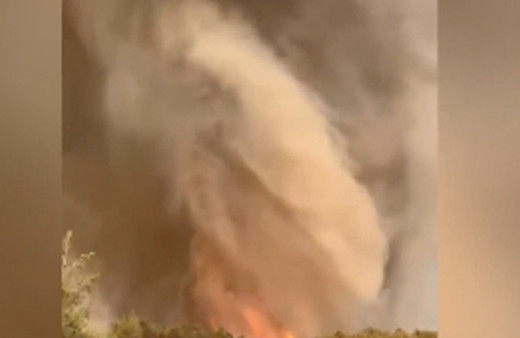 Sakarya'daki orman yangınının en çarpıcı görüntüsü! Alev hortumu...