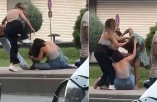 4 kadın öyle bir kavga etti ki! Saç başa kavgayı erkekler bile ayıramadı...