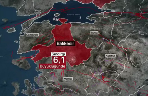 Balıkesir'de 6.1 büyüklüğündeki depremin ardından kayda giren artçılar