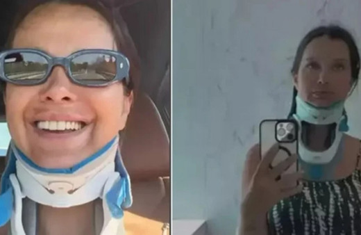 Kaza sonrası ilk kez görüntülendi! İrem Helvacıoğlu düğüne boyunlukla geldi...