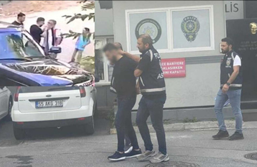 Çocuklarının yanında babalarına tokat atan maganda tutuklandı