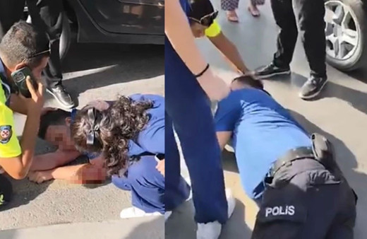 Mersin'de otomobilin çarptığı polis memuru yaralandı