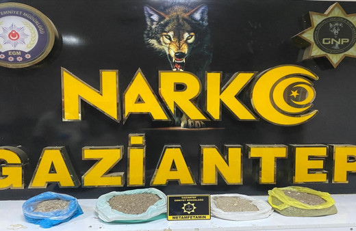 Gaziantep'te 7 kilo 650 gram sentetik uyuşturucu ele geçirildi