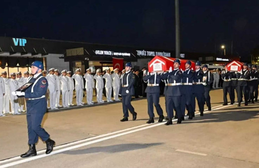 Sakarya’da şehit olan jandarmalar memleketlerine uğurlandı