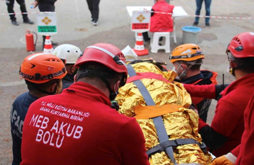 Bolu'da 5,8 büyüklüğünde deprem senaryosuyla tatbikat yapıldı