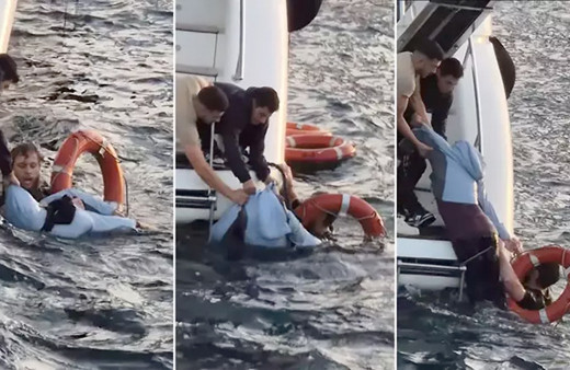 Üsküdar'da feribottan denize düşen kadın böyle kurtarıldı