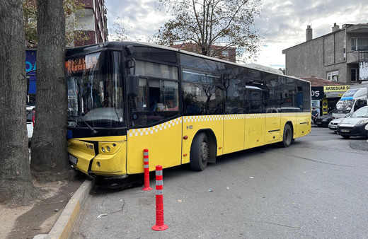 Bağcılar'da İETT otobüsü kontrolden çıkıp ağaca çarptı
