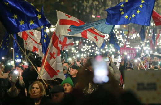 Gürcistan'da AB yanlısı gösteri düzenlendi