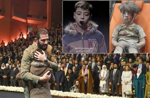 Halep'teki yıkımın sembol ismiydi Ümran bebek Şara ile sahnede böyle kucaklaştı