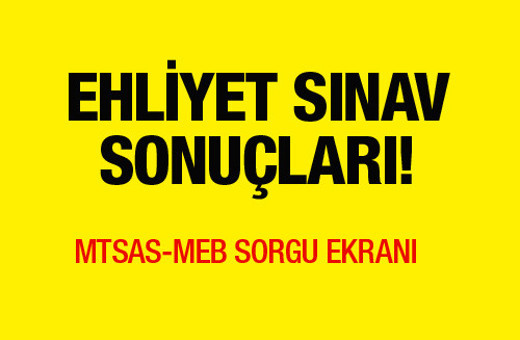Ehliyet sonuçları MEB sınav MTSAS sorgu ekranı