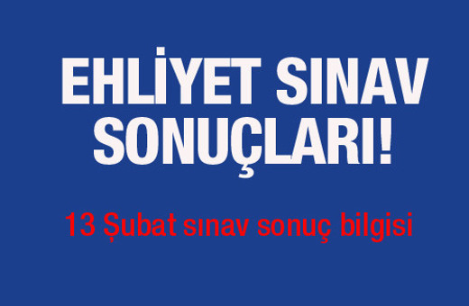 Ehliyet sonuçları 13 Şubat sınav sorgu sayfası