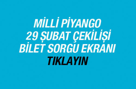 Milli Piyango 29 Şubat 2016 çekilişi bilet sorgulama ekranı 