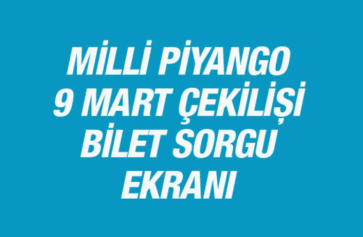 Milli Piyango 9 Mart 2016 çekilişi bilet sorgulama ekranı 