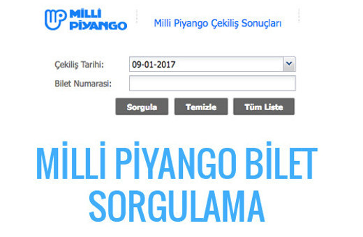 Milli Piyango bilet sorgulama 9 ocak çekilişi