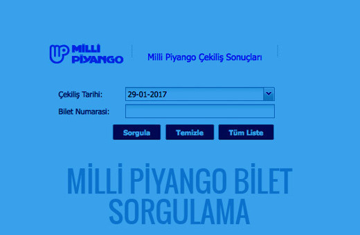 29 Ocak Milli Piyango listesi bilet sorgulama