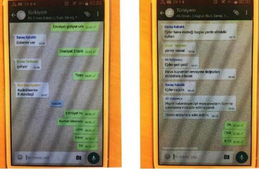 FETÖ'cülerin darbe gecesi Whatsapp yazışmalarına bakın!