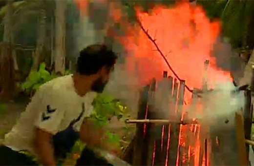 Survivor'da yangın paniği! Ünlüler adayı yakıyordu!