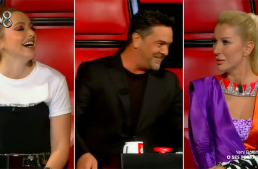 O Ses Türkiye'de Beyazıt Öztürk'ten olay Hadise taklidi