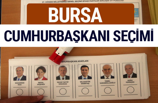 Bursa Cumhurbaşkanları oy oranları YSK Sandık sonuçları 