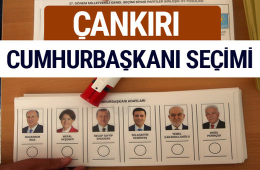 Çankırı Cumhurbaşkanları oy oranları YSK Sandık sonuçları 