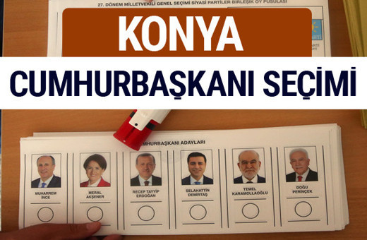 Konya Cumhurbaşkanları oy oranları YSK Sandık sonuçları 