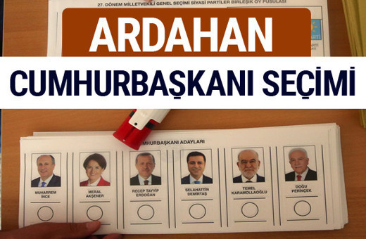 Ardahan Cumhurbaşkanları oy oranları YSK Sandık sonuçları 