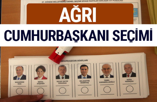 Ağrı Cumhurbaşkanları oy oranları YSK Sandık sonuçları 