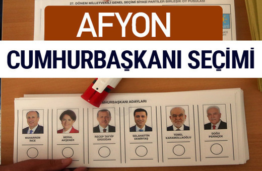 Afyon Cumhurbaşkanları oy oranları YSK Sandık sonuçları 
