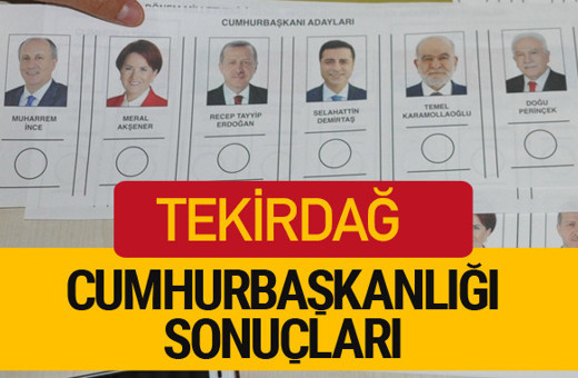 Tekirdağ Cumhurbaşkanlığı seçim sonucu 2018 Tekirdağ sonuçları