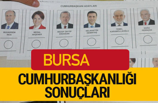 Bursa Cumhurbaşkanlığı seçim sonucu 2018 Bursa sonuçları