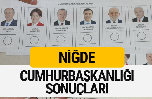 Niğde Cumhurbaşkanlığı seçim sonucu 2018 Niğde sonuçları