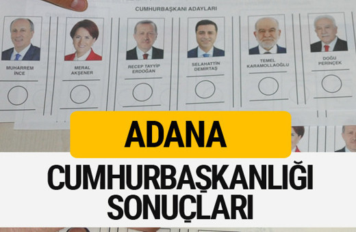 Adana Cumhurbaşkanlığı seçim sonucu 2018 Adana sonuçları