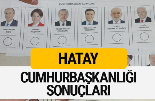 Hatay Cumhurbaşkanlığı seçim sonucu 2018 Hatay sonuçları