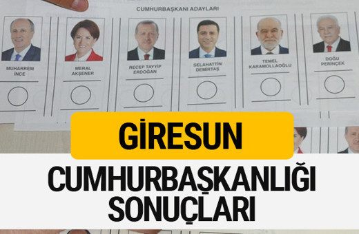 Giresun Cumhurbaşkanlığı seçim sonucu 2018 Giresun sonuçları