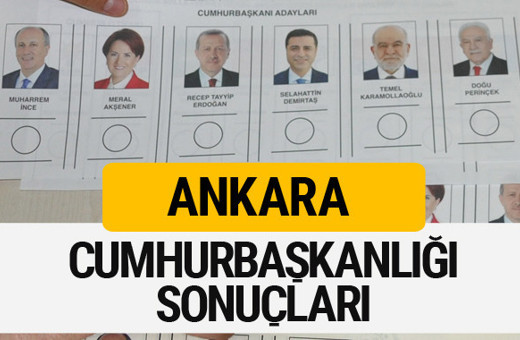 Ankara Cumhurbaşkanlığı seçim sonucu 2018 Ankara sonuçları