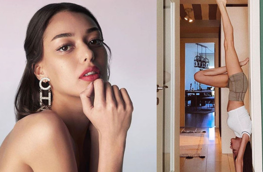 Dilan Çiçek Deniz evde amuda kalktı Instagram yıkıldı!