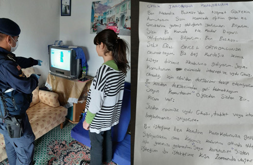 EBA TV'yi izleyemeyen öğrenciye jandarmadan sürpriz