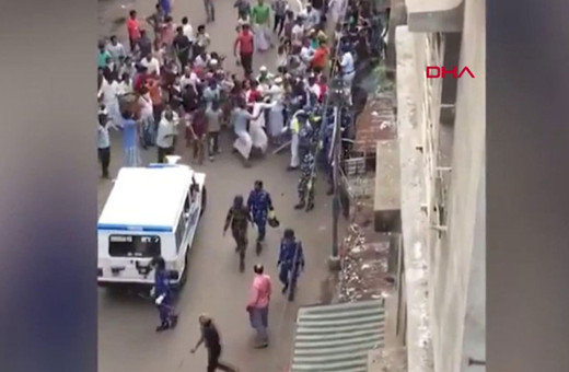 Hindistan'da koronavirüs yasaklarına uymayan halk polisi taşlarla kovaladı