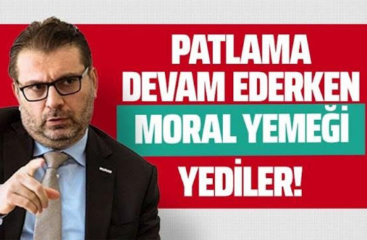 Patlama devam ederken ''moral yemeği'' yediler!
