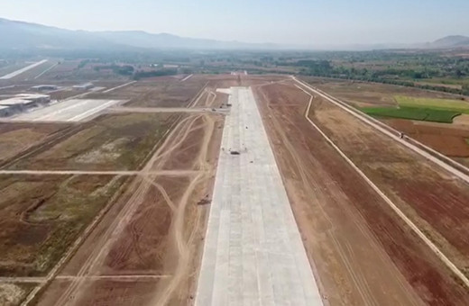 Tokat'ta yeni havalimanı inşaatı havadan görüntülendi