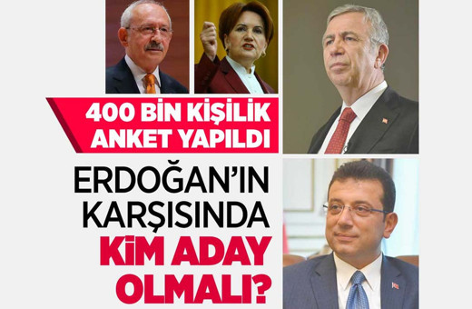 Cüneyt Özdemir anket yaptı, Erdoğan'ın karşısına aday olarak onun ismi çıktı!