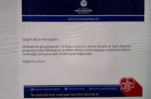 İBB'nın basın davetinde Ekrem İmamoğlu cumhurbaşkanı yardımcısı yazıldı