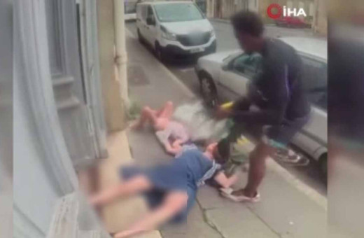 Dehşet dolu anlar: Yaşlı kadını saçından sürükledi, torununu kaçırmaya çalıştı! Fransa polisi mülteciyi etkisiz hale getirdi
