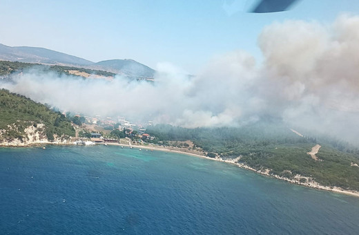 İzmir'de çıkan orman yangınlarına müdahale ediliyor