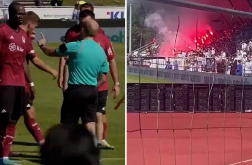 Beşiktaş'ın hazırlık maçı yarıda kaldı! Futbolcular apar topar sahayı terk etti