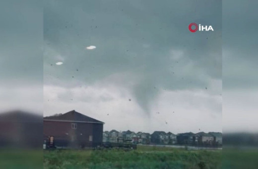 Kanada'daki hortum felaketi kamerada!