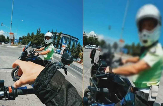 Trafik polisinden hız yapan motosikletli gence baba öğüdü: "Ölürsen anne ve babana ne diyeceğiz?"