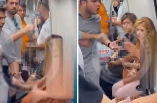 Marmaray'da utanç verici anlar! Yanındaki kadının zorla başörtüsünü çıkarmaya kalktı