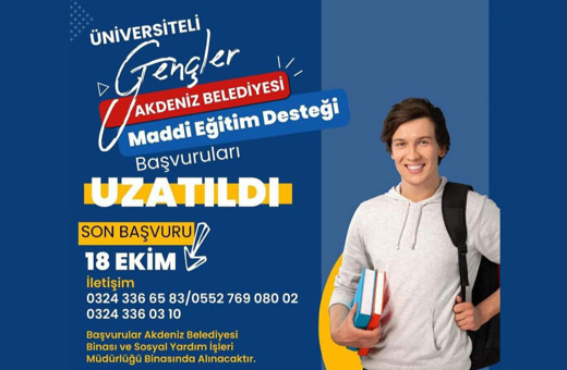 Akdeniz Belediyesi'nin burs başvuru süreci uzatıldı!